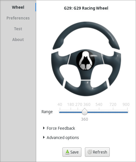pyLinuxWheel has a new build adding support for Logitech Wheels |