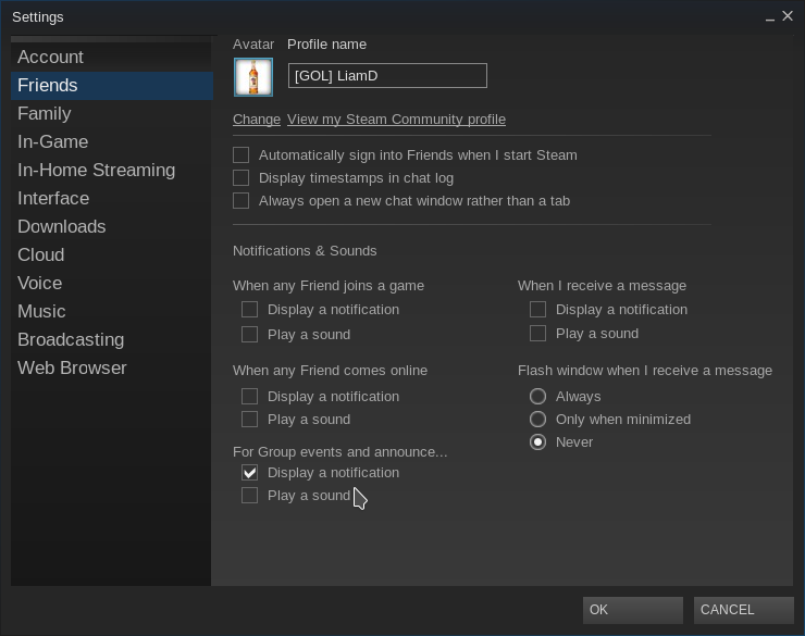 Steam voice chat settings
