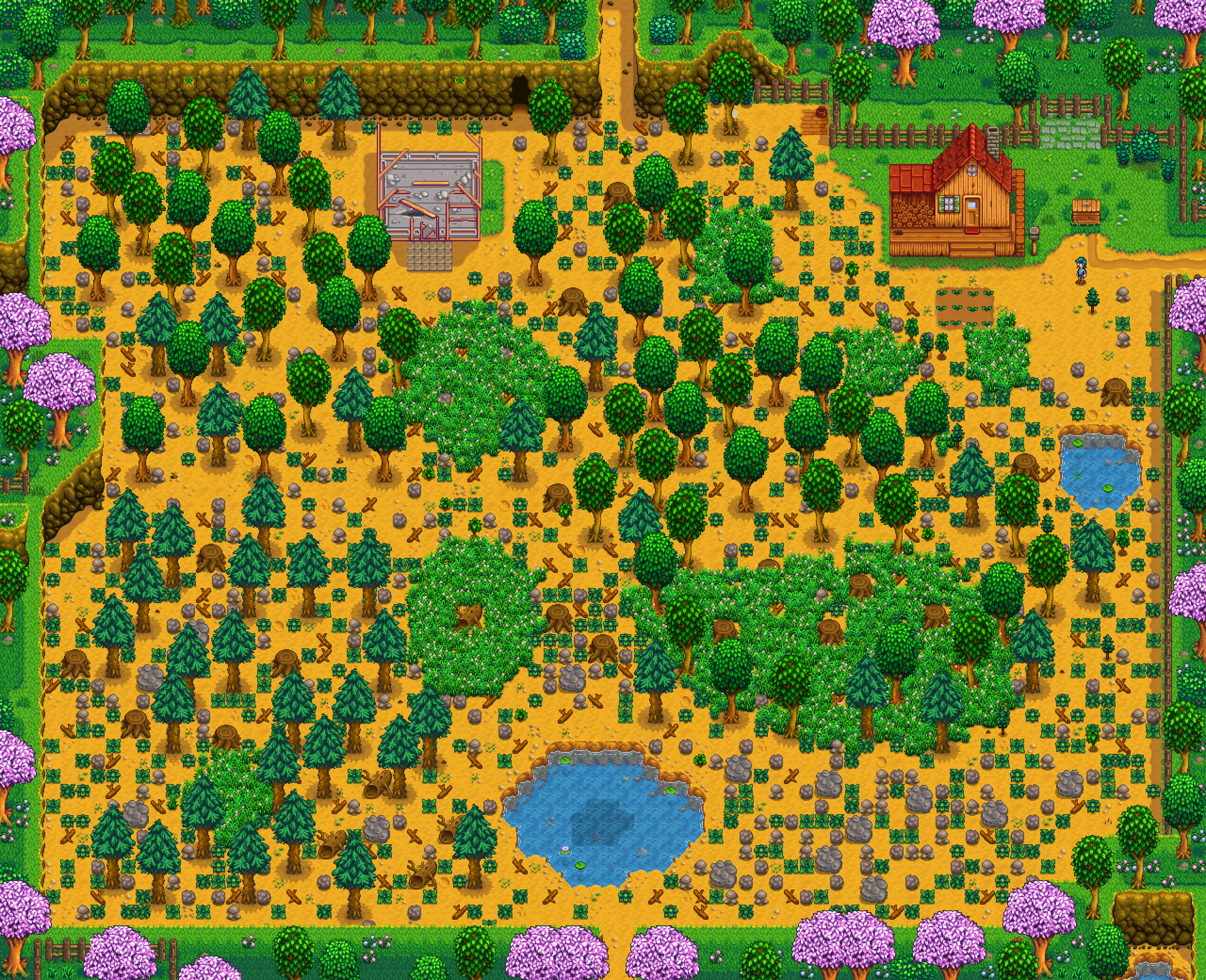 Stardew village. Stardew Valley карта фермы. Стандартная ферма Stardew Valley. Stardew Valley обычная ферма. Старди Валли.