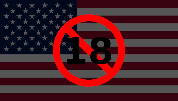 USA flag - no under 18s