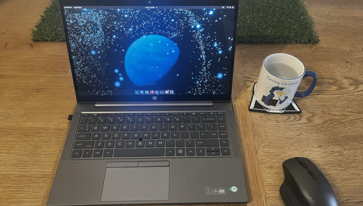 HP Dev One laptop with Pop!_OS