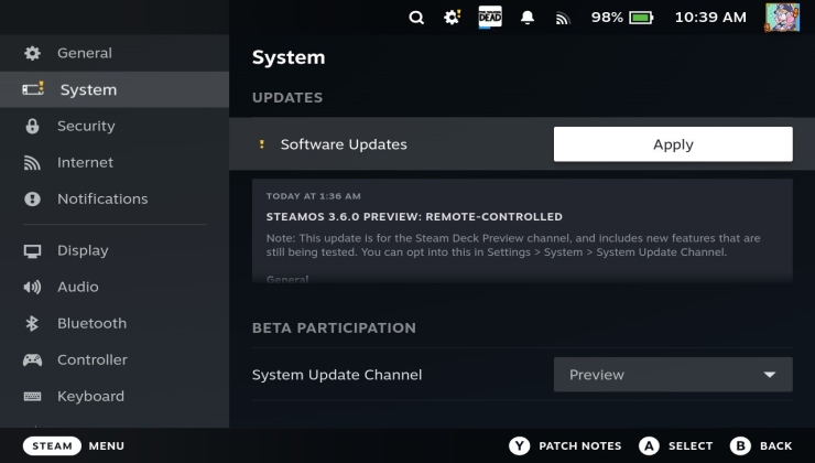 SteamOS 3.6 Preview