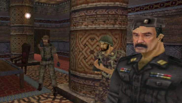 John Mullins walking in on Saddam Hussein
