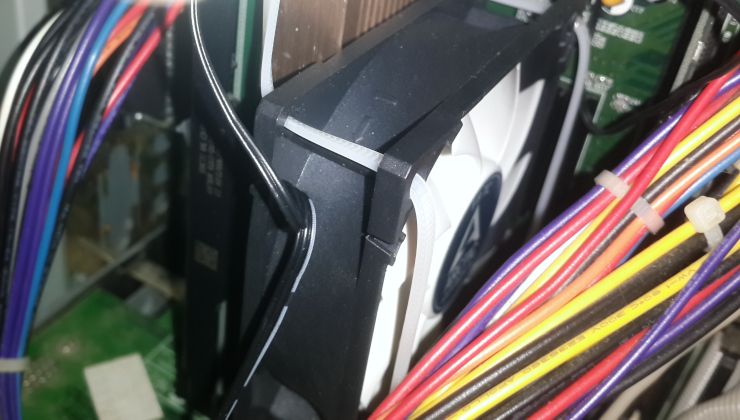 Cable tied CPU fan kludge
