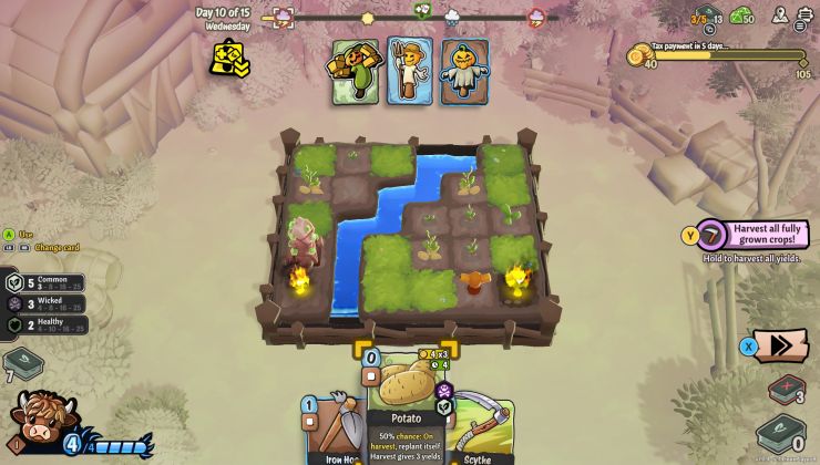 Pay off your debts to a greedy landlord in the seriously charming deckbuilder Cropdeck